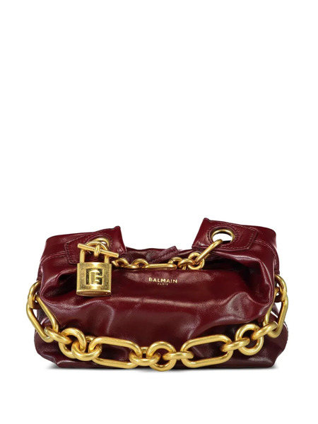  Balmain Mini Sync Padlock Chain Tote Bag - Red 