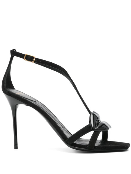  Balmain 95mm Lips Sandals - Black 