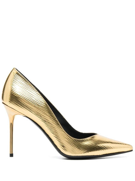  Balmain 100mm Metallic Pointed-toe Pumps - Yellow 