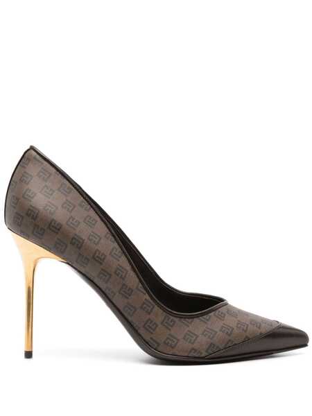  Balmain 100mm Monogrammed Pumps - Brown 