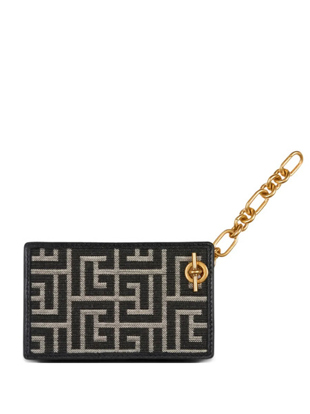  Balmain Monogram Jacquard Card Holder - Black 