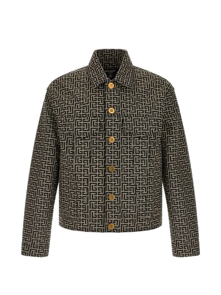  Balmain Monogram Jacquard Jacket - Black 