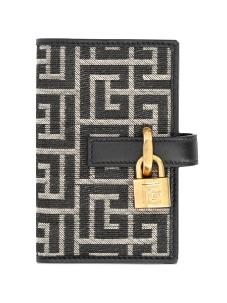  Balmain Monogram Padlock Wallet - Black 