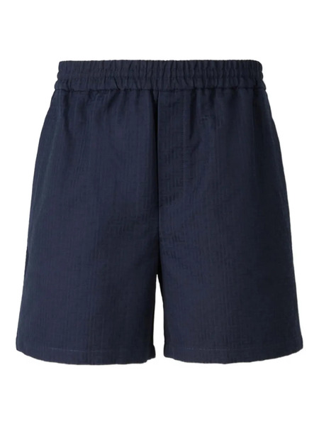  Balmain Monogram-pattern Bermuda Shorts - Blue 