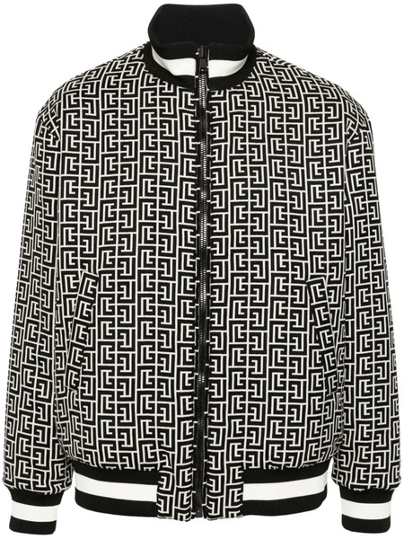  Balmain Monogram Reversible Bomber Jacket - Black 