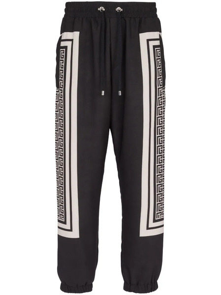  Balmain Monogram-scarf Drawstring Track Pants - Black 