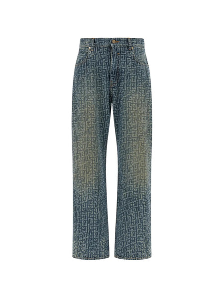  Balmain Monogram Stonewashed Jeans - Blue 