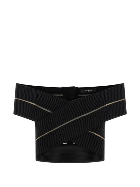  Balmain Off-the-shoulder Top - Black 