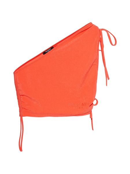  Balmain One-shoulder Tie Top - Orange 
