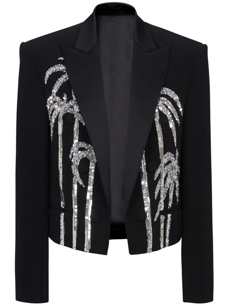  Balmain Palm Tree-print Blazer - Black 