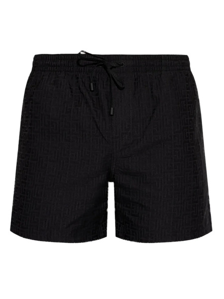  Balmain Pb Labyrinthe Monogram Swim Shorts - Black 