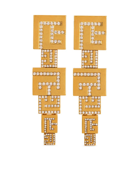  Balmain Pb-logo Pendant Earrings - Gold 