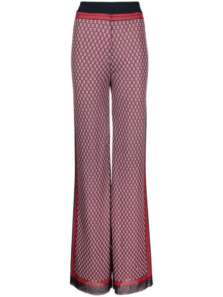  Balmain Pb Monogram-print Knitted Trousers - Blue 