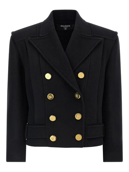  Balmain Peak-lapel Belted Coat - Black 