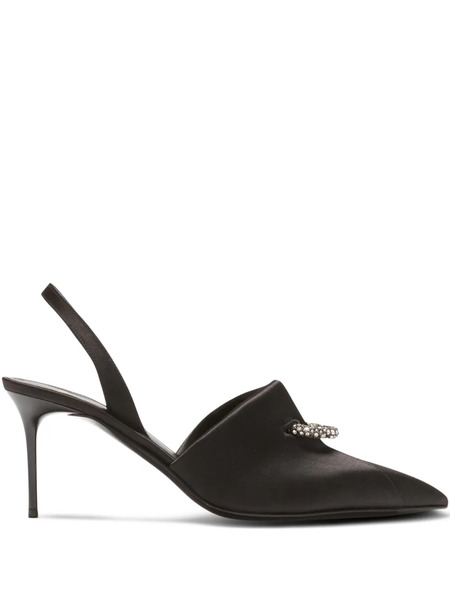  Balmain Piercing-detail Satin Pumps - Black 