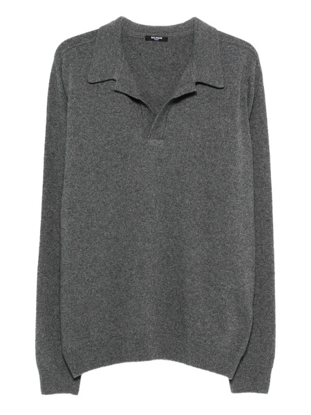  Balmain Polo-collar Sweater - Grey 