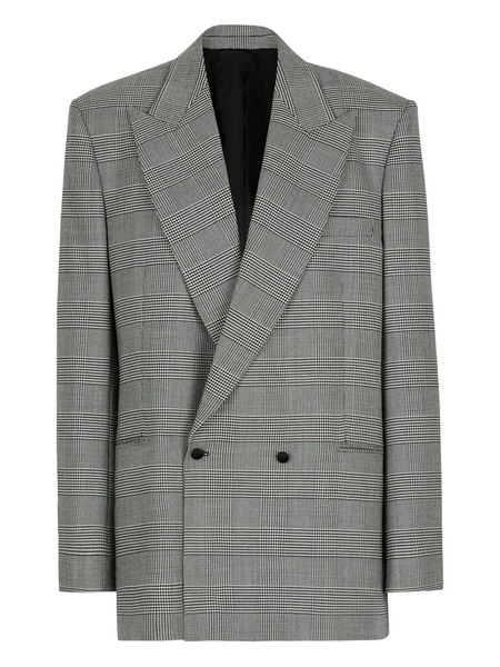  Balmain Prince Of Wales Jacquard Blazer - Grey 