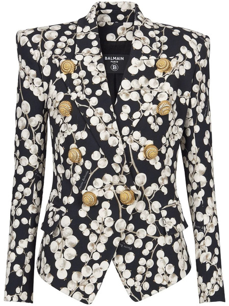  Balmain Printed Blazer - Black 
