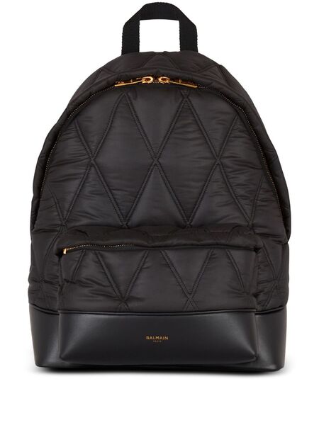  Balmain Quilted Backpack - Black 