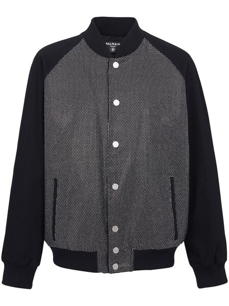  Balmain Rhinestone-embellished Bomber Jacket - Black 