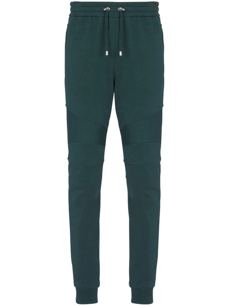  Balmain Ribbed-detail Drawstring Track Pants - Green 
