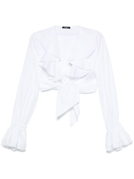  Balmain Ruffled Blouse - White 