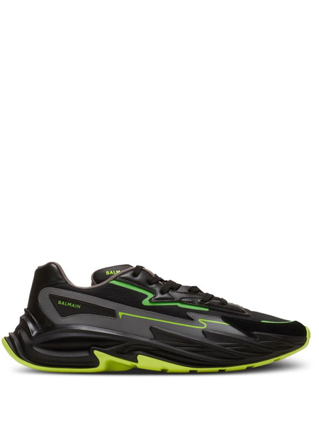  Balmain Run-row Leather Sneakers - Black 