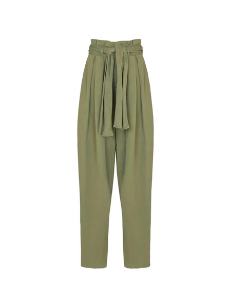 Balmain Self-tie High-waisted Trousers - Green 