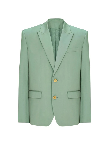 Balmain Single-breasted Peak-lapel Blazer - Green 