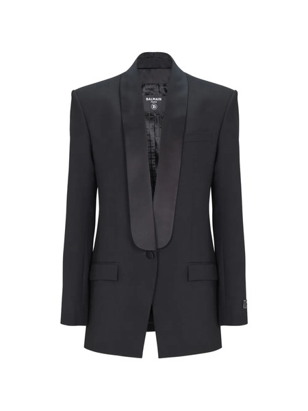  Balmain Single-breasted Shawl-lapel Blazer - Black 