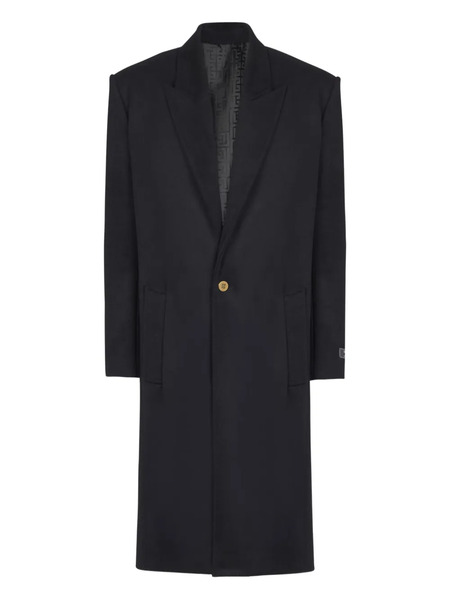 Balmain Single-breasted Wool Coat - Black 