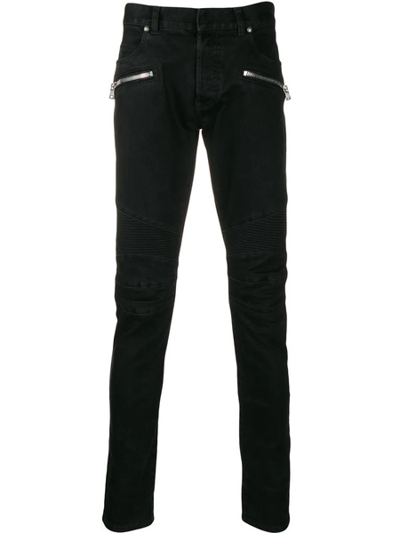  Balmain Slim Fit Panelled Jeans - Black 