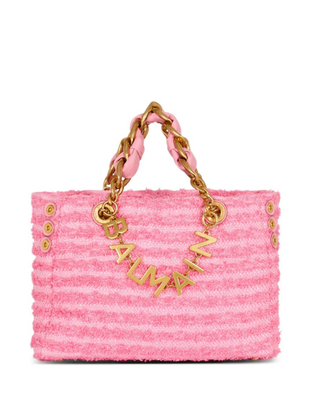  Balmain 1945 Soft Tweed Shoulder Bag - Pink 