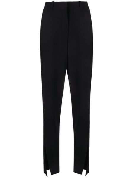  Balmain Split-hem Virgin Wool Tapered Trousers - Black 