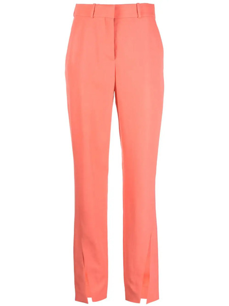  Balmain Split-hem Virgin Wool Tapered Trousers - Orange 