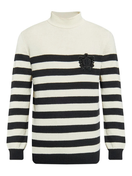  Balmain Striped-pattern Sweater - Neutrals 