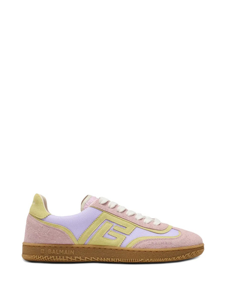 Balmain Swan Suede Panelled Sneakers - Pink 