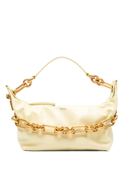 Balmain Sync Chain-detail Leather Tote - Yellow 