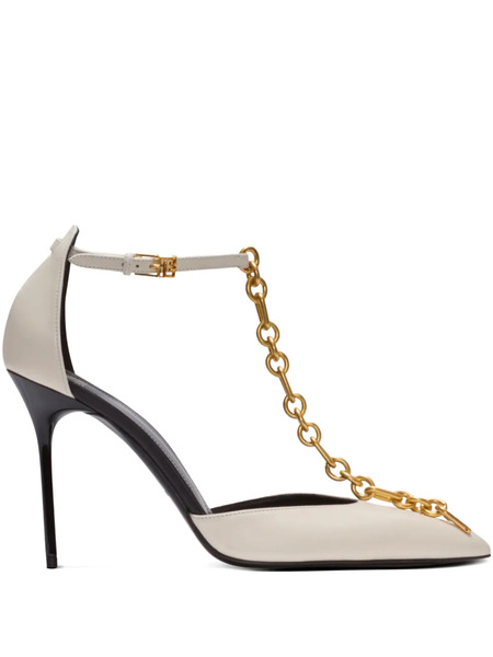  Balmain Sync Leather Pumps - Neutrals 
