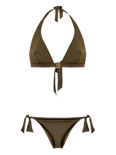  Balmain Triangle Bikini Set - Green 