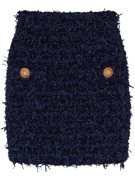 Balmain Tweed Mini Skirt - Blue 