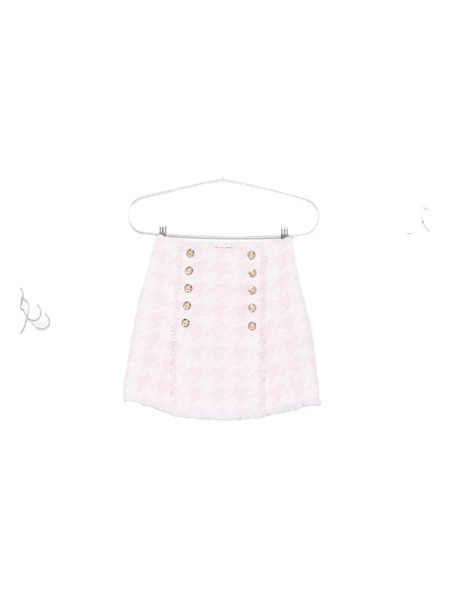  Balmain Tweed Mini Skirt - Pink 