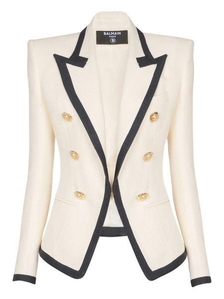  Balmain Two-tone Fitted Jacket - Neutrals 