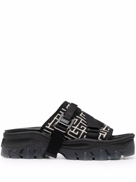  Balmain Ulysse Monogram Slides - Black 