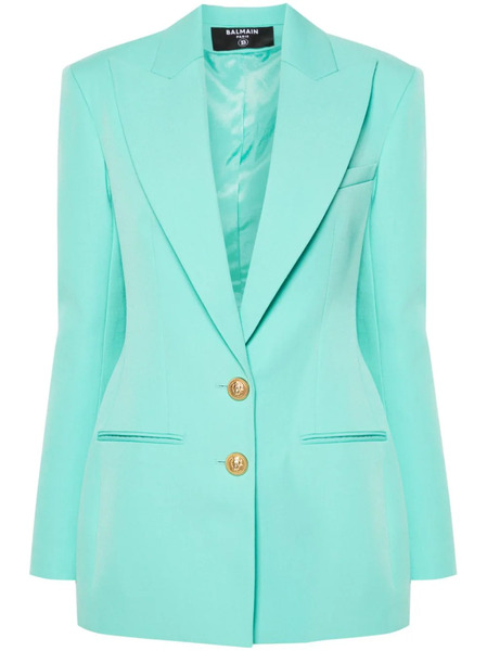  Balmain Virgin Wool Single-breasted Blazer - Blue 