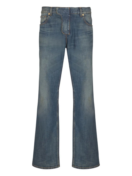  Balmain Washed-effect Straight-leg Jeans - Blue 