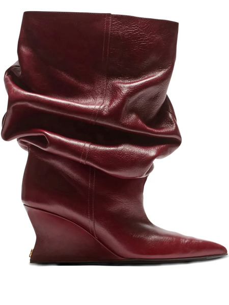  Balmain Wedge Ankle Boots - Red 