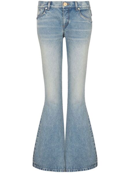  Balmain Western Low-rise Bootcut Jeans - Blue 