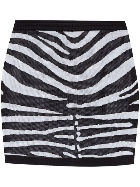  Balmain Zebra-print Skirt - Black 