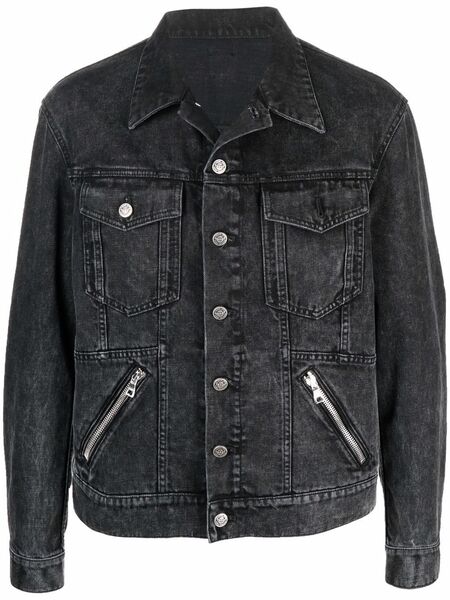  Balmain Zip-detail Denim Jacket - Black 